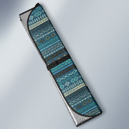 Light Green Teal Boho Stripes Decor Car Auto Sun Shades 212901