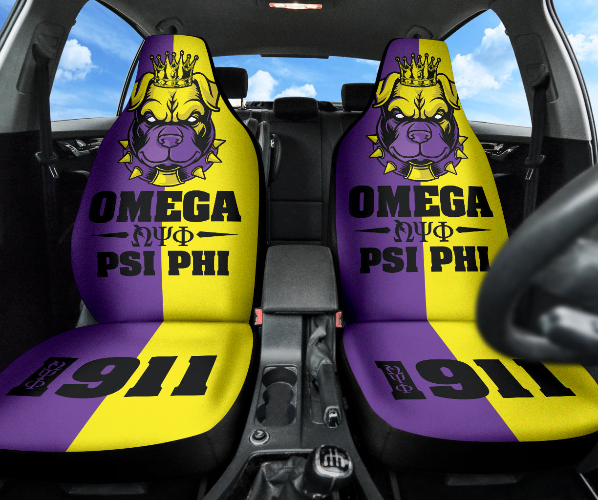 Omega Psi Phi Royal Bulldog 1911 Car Seat Covers 212401