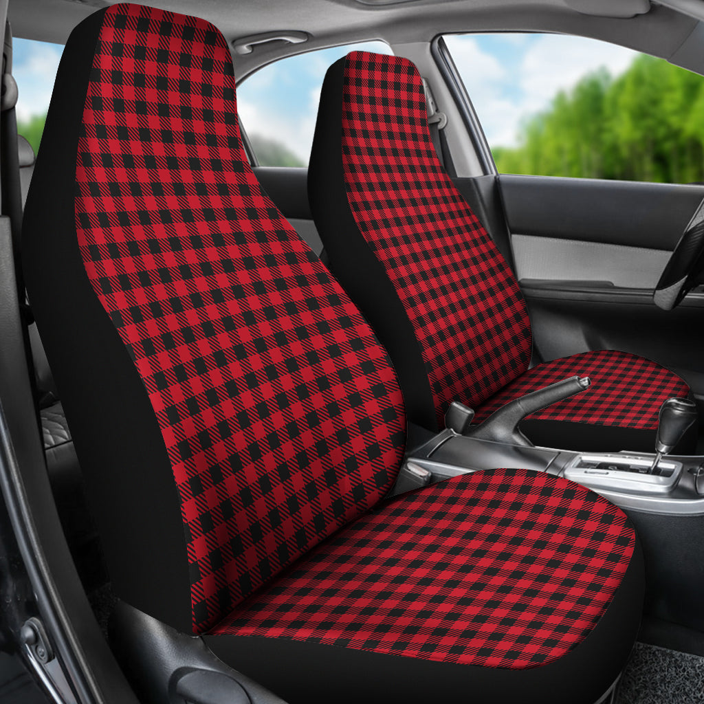 Red Checked Buffalo Plaid Amazing Car Seat Covers 211606