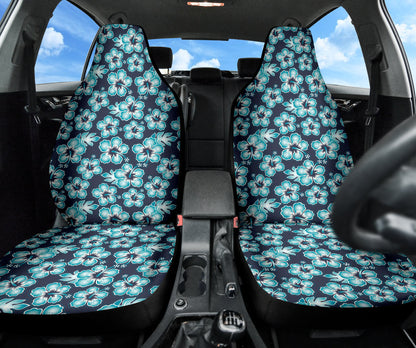 Blue Hibiscus Hawaiian Flower Pattern Car Seat Covers 212201