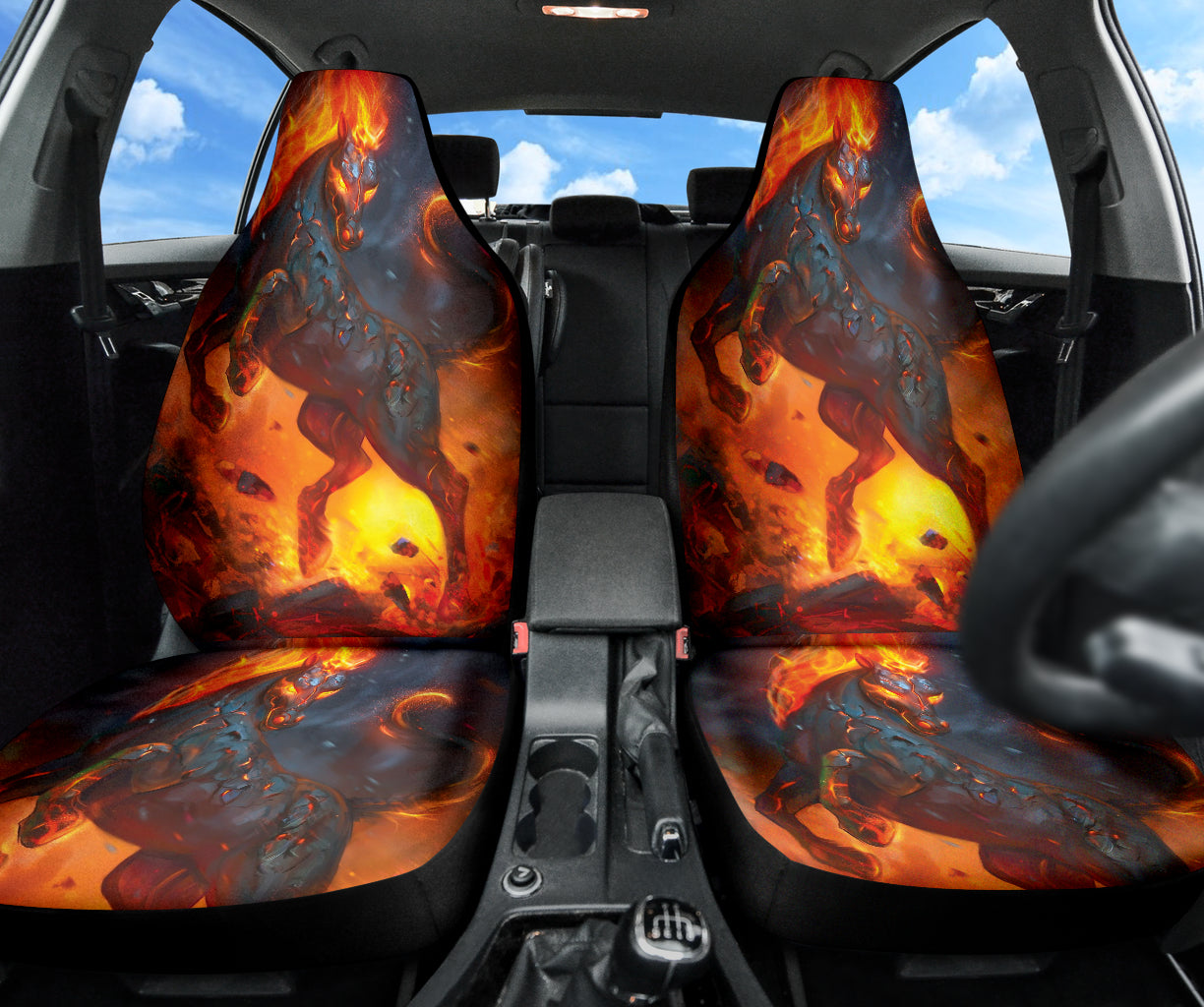 Fire Horse Car Seat Covers 210102