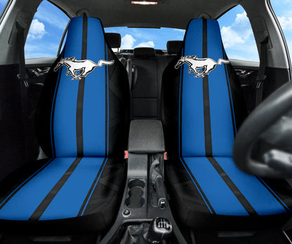 Blue Ford Mustang Fastback Muscle Car Seat Covers 210302