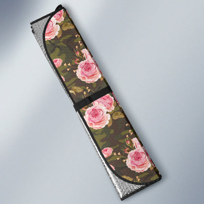 Pink Rose Camo Green Car Auto Sun Shades 212201