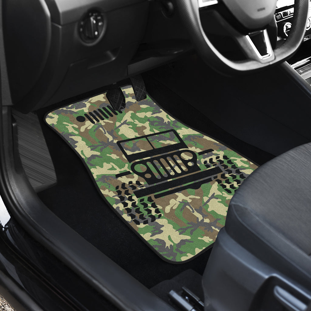 Jeep Grill Woodland Camo Car Floor Mats 211401