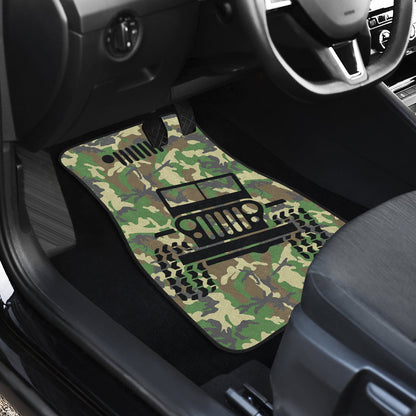 Jeep Grill Woodland Camo Car Floor Mats 211401
