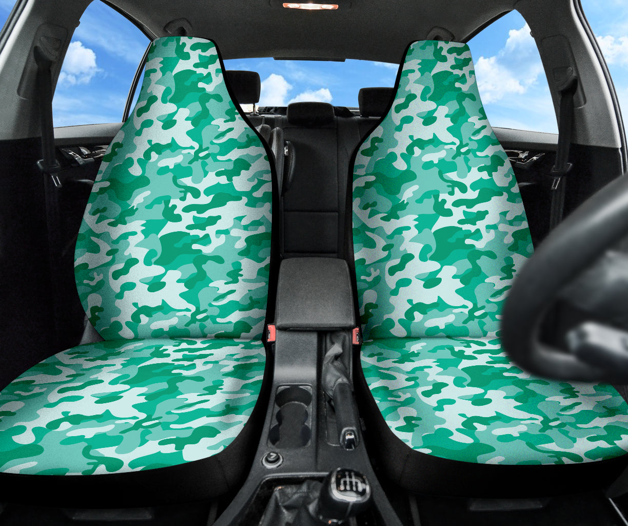 Cool Mint Green Camo Car Seat Covers 211501