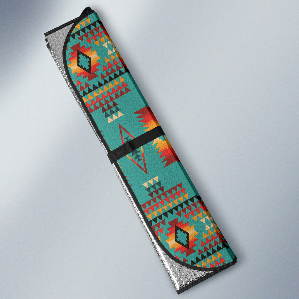 Blue Native Tribes Pattern Native American Car Auto Sun Shades 212401