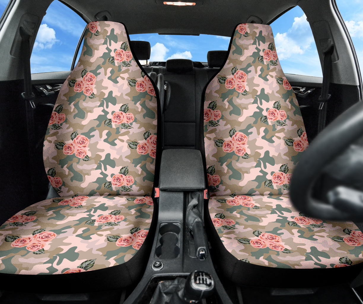 Orange Rose Camo Car Seat Covers 212201