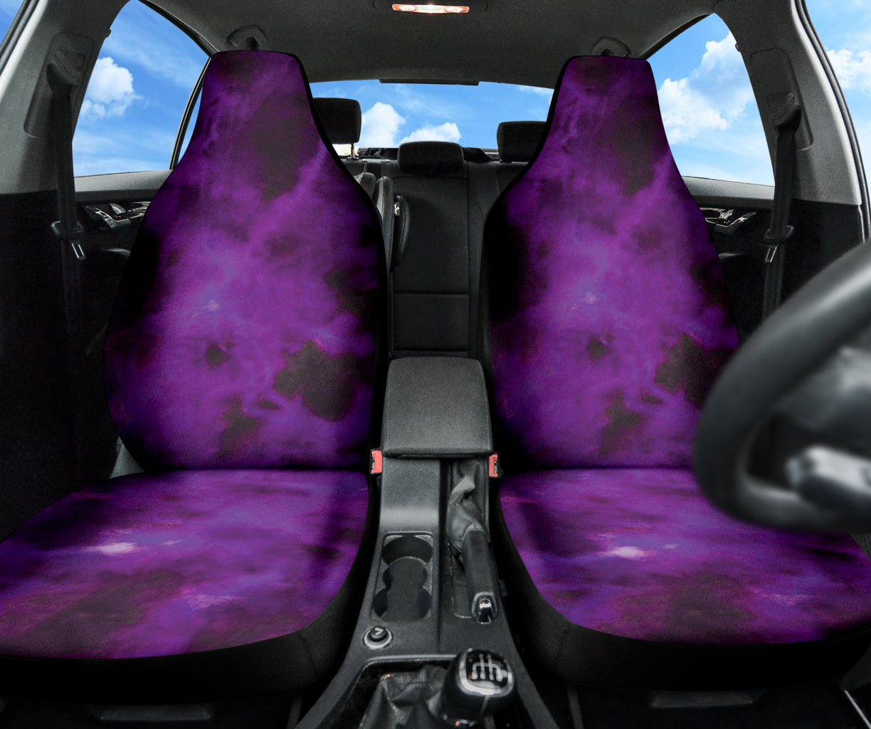 Purple Tie Dye Grunge Car Seat Covers Car Accessories Style 1 211401