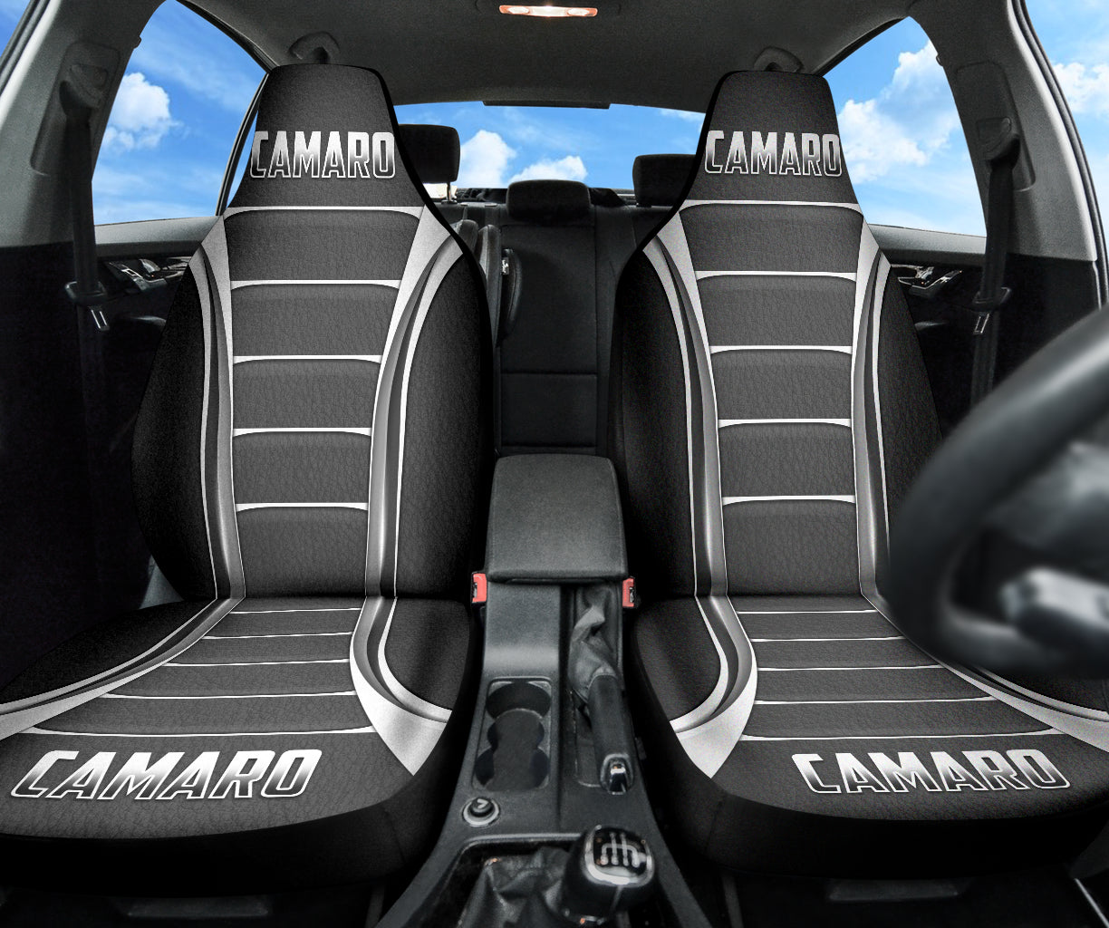 Camaro Silver Car Seat Covers 211401