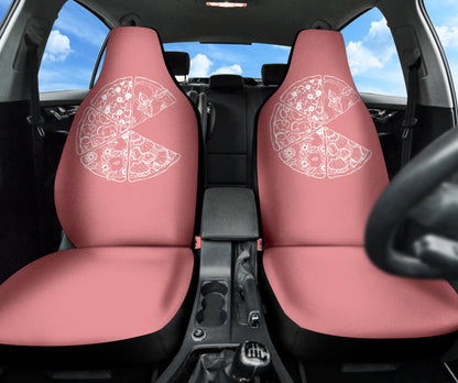 Pizza Pattern Design Pink Background Car Seat Covers 213101