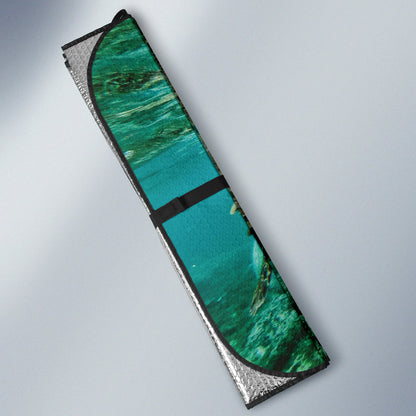 Tortoise Aquatic Corals Displayed in Vibrant Underwater Reef Car Auto Sun Shades 211402