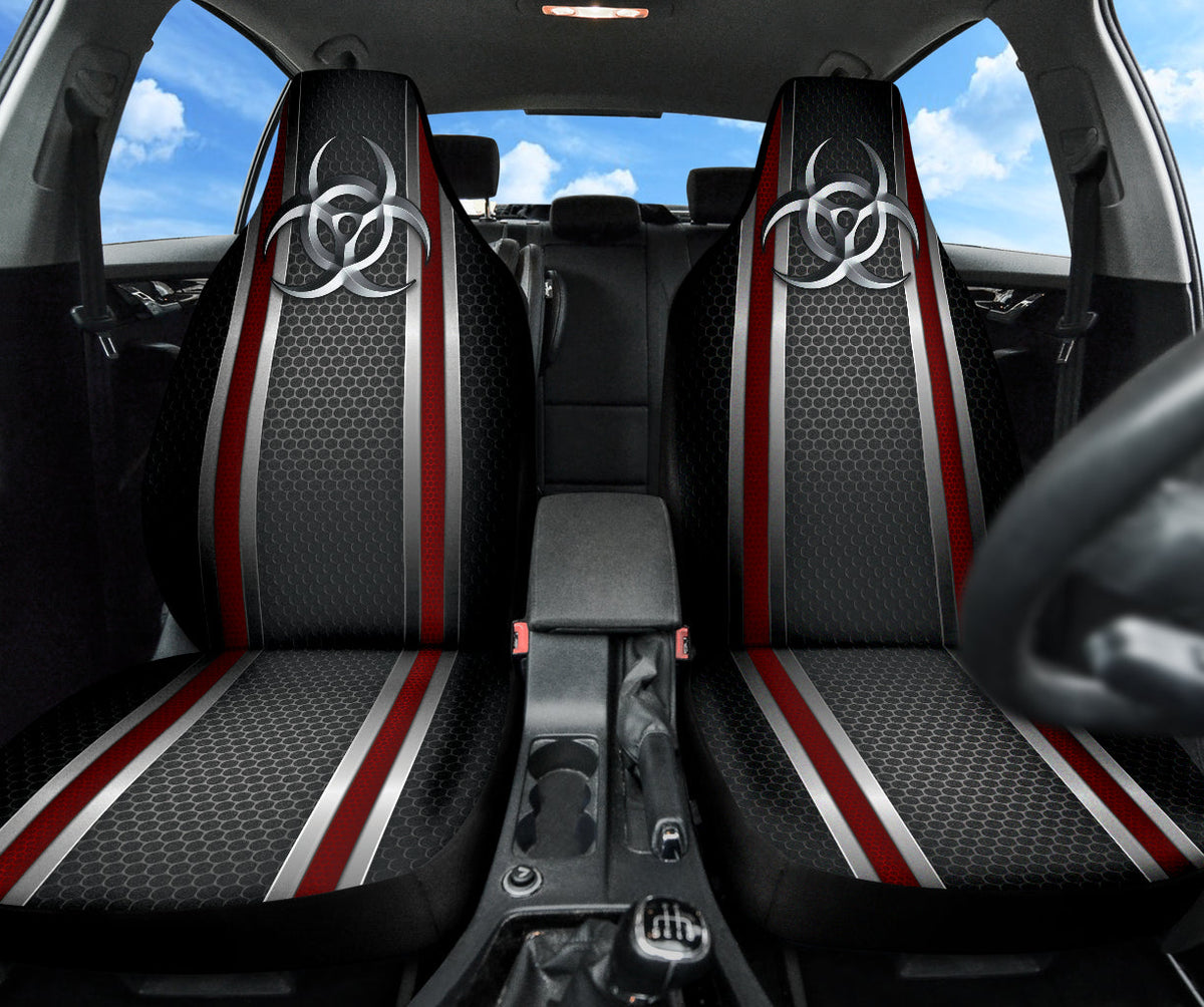Biohazard Red Hole Metal Printing Car Seat Covers 212101