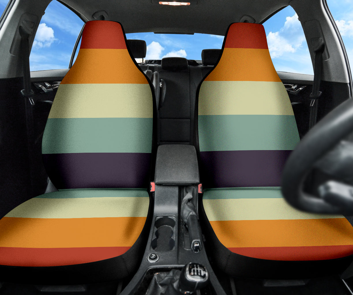 Retro Orange Car Seat Covers 210202