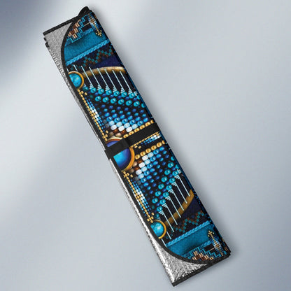 Mandala Blue Native American Design Car Auto Sun Shades 210502