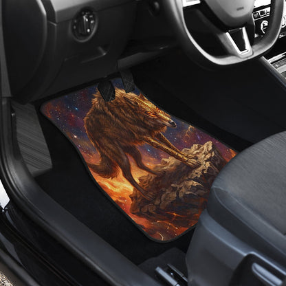 Cosmic Wolf Warrior Fantasy Art Car Floor Mats 211402
