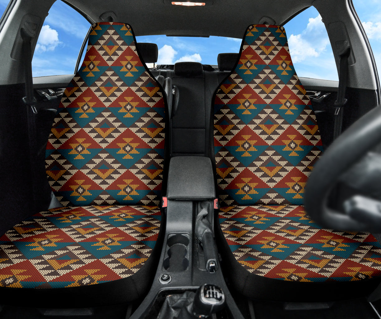 Colorful Boho Chic Bohemian Aztec Pattern Car Seat Covers 212101