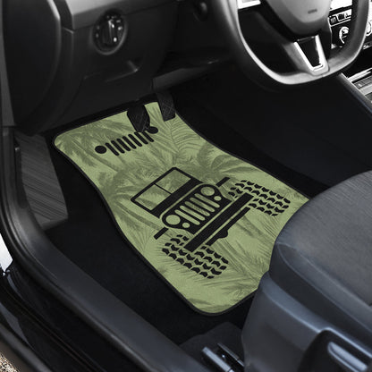 Jeep Offroad Drabolive Black Beach Palms Car Floor Mats Style 2 211701