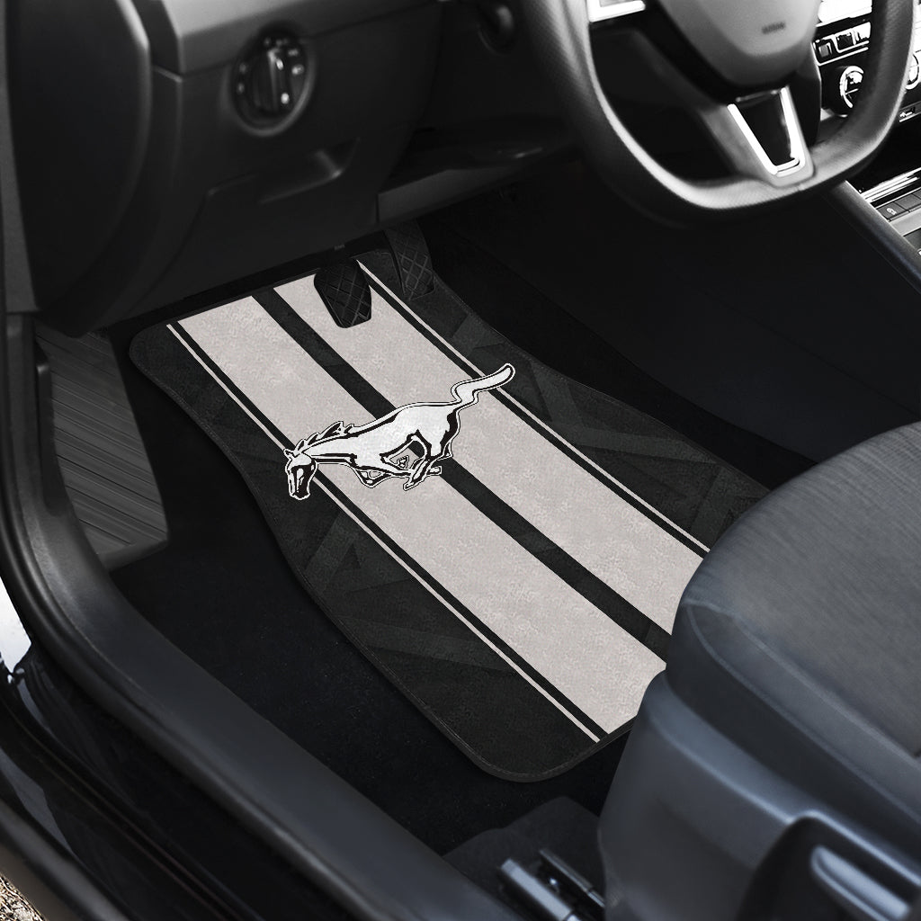 White Gray Ford Mustang Fastback Muscle Car Floor Mats 210402