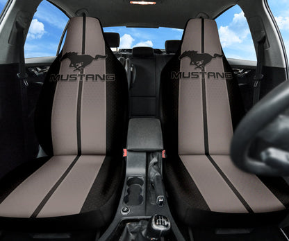 White Gray Ford Mustang Fastback Muscle Car Seat Covers 210101