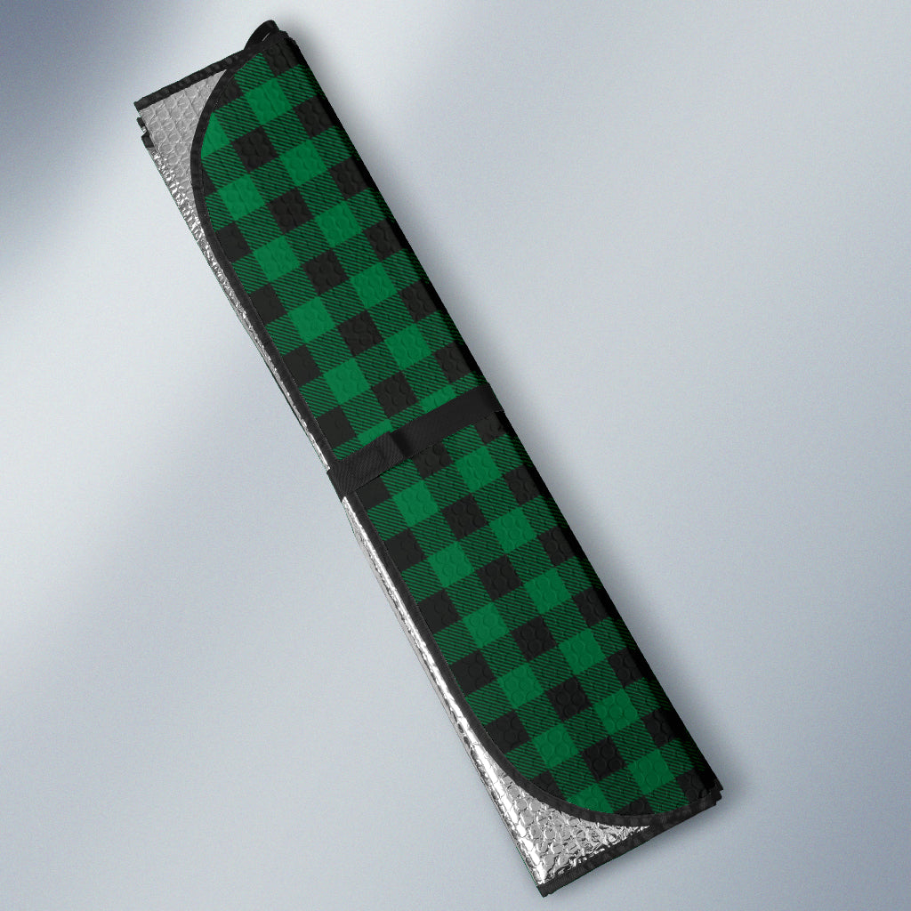 Green And Black Buffalo Plaid Car Auto Sun Shades 210502