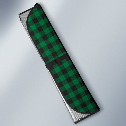 Green And Black Buffalo Plaid Car Auto Sun Shades 210502
