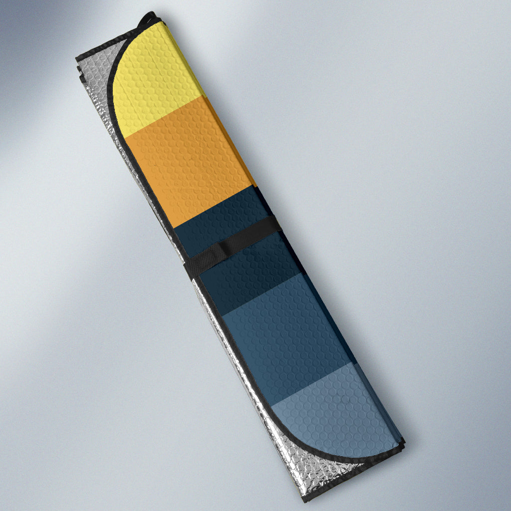 Retro Yellow Blue Car Auto Sun Shades 210202