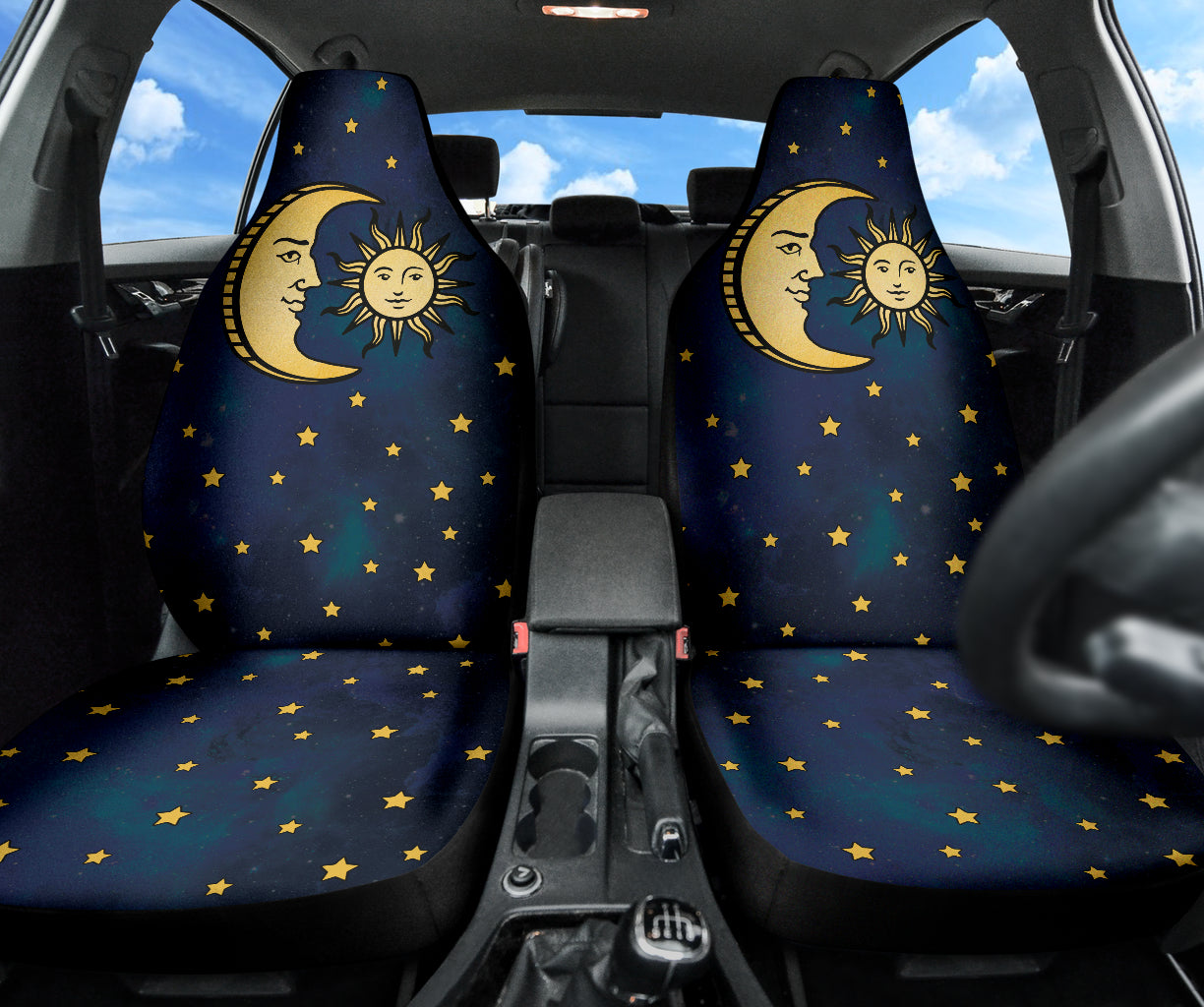Celestial Sun And Man In Moon Car Seat Covers Style 2 210302