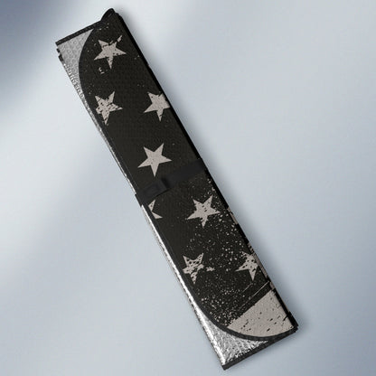 Black And White American Flag Car Auto Sun Shades 212401