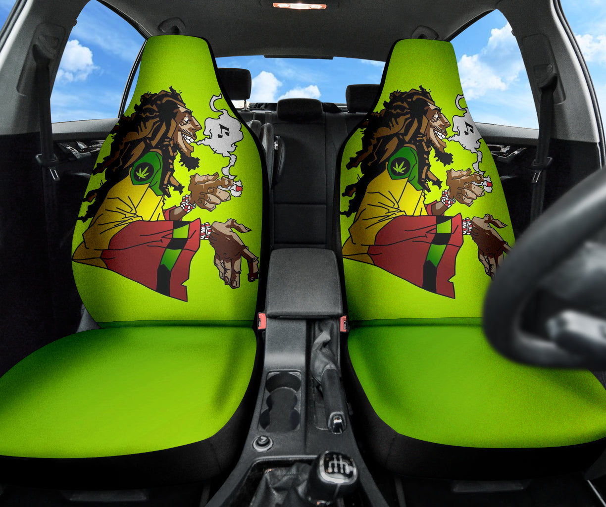 Rasta Vibes Smoking Reggae Bob Marley Car Seat Covers Version 1 211502