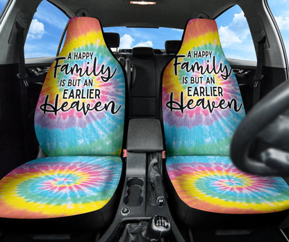 Family Quote A Happy Family Is But An Earlier Heaven Car Seat Covers Style 1 210102