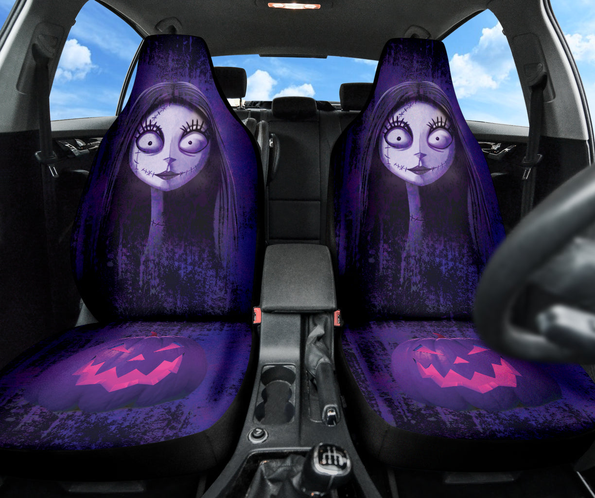 Sally & Pumpskin Nightmare Before Christmas Cartoon Car Seat Covers 212901