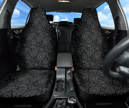 Black Paisley Pattern Car Seat Covers 212101