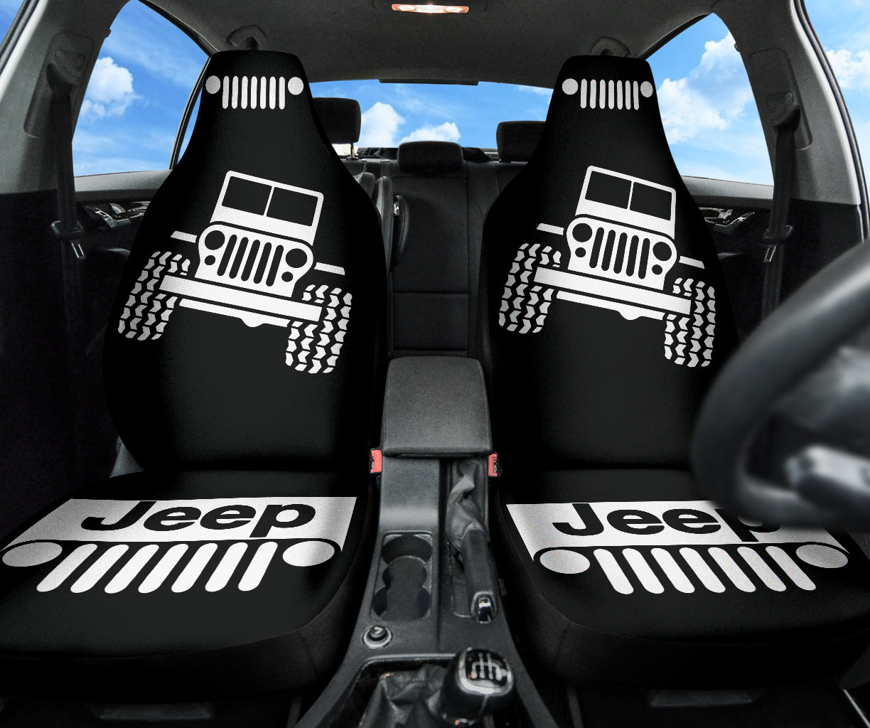 Jeep Offroad Wobble Car Seat Cover White Black Version 1 211302