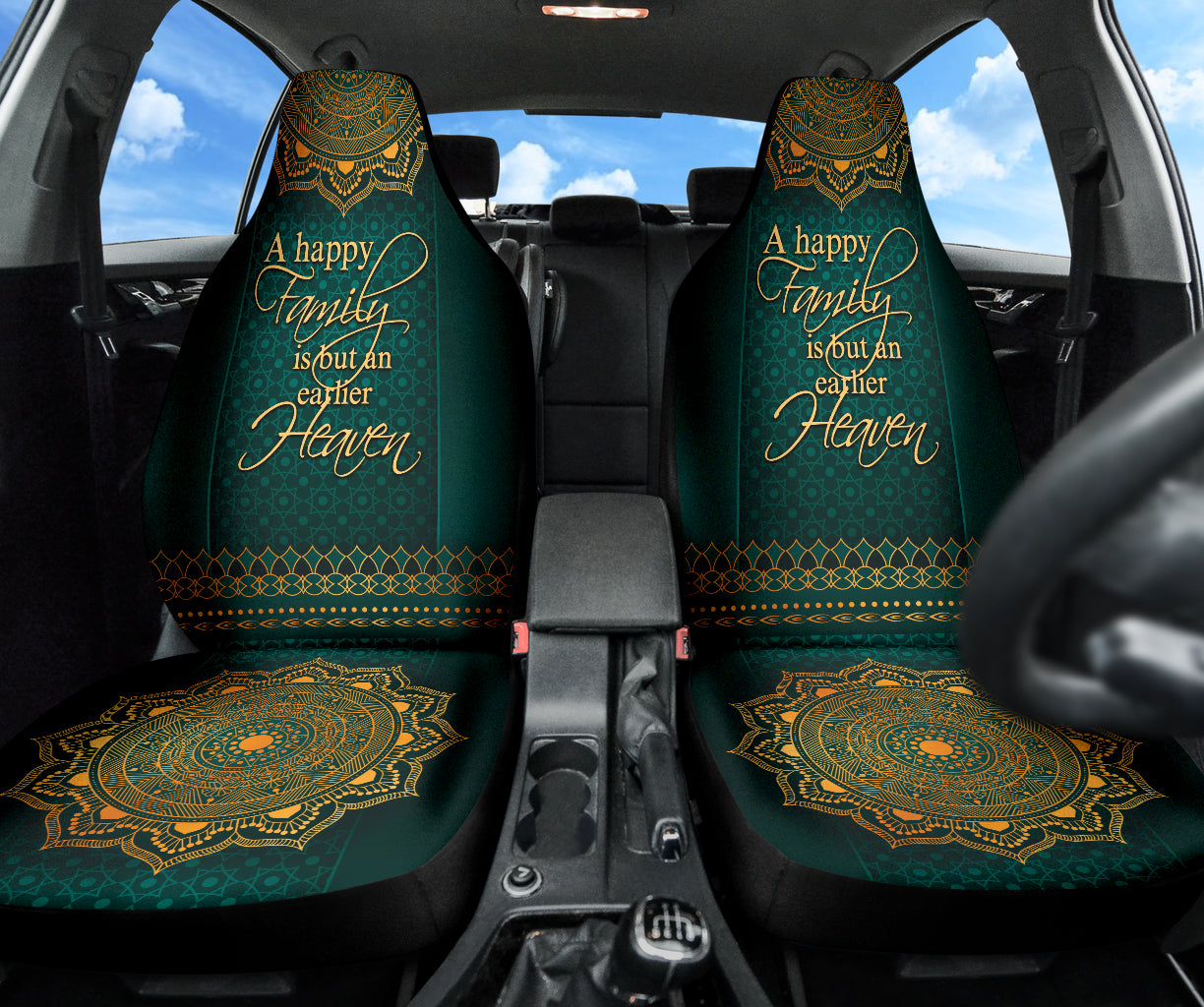 Family Quote A Happy Family Is But An Earlier Heaven Car Seat Covers Style 2 210102