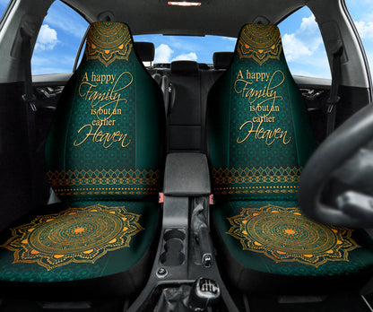 Family Quote A Happy Family Is But An Earlier Heaven Car Seat Covers Style 2 210102