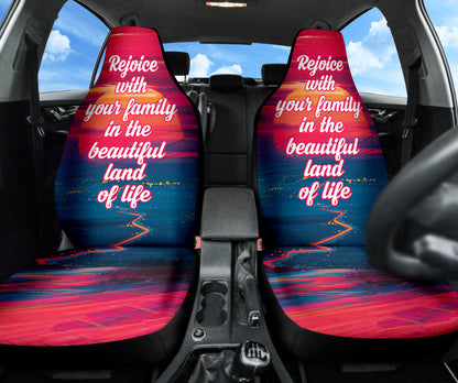 Family Quote Rejoice With Your Family In The Beautiful Land Of Life Car Seat Covers Style 2 210102