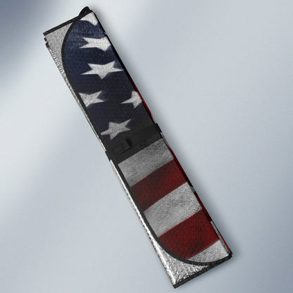 American Flag 3D Design with Patriotic Depth Car Auto Sun Shades 211302
