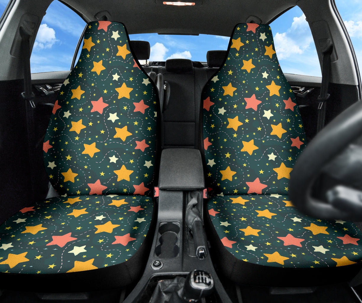 Green Stars Sky Car Seat Covers 210302