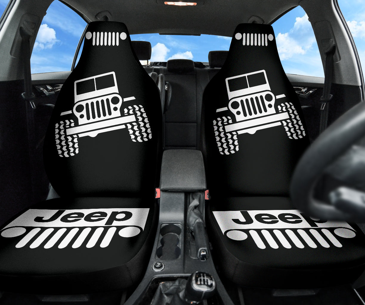 Jeep Offroad Wobble Car Seat Cover White Black Version 2 211302