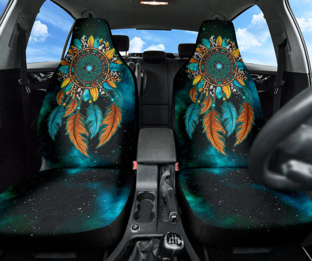 Print Dreamcatcher Sunflower Boho Universal Car Seat Covers 211801