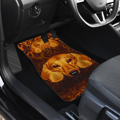 Dachshund Portrait Highlighted by Warm Baroque Textures Car Floor Mats 211402