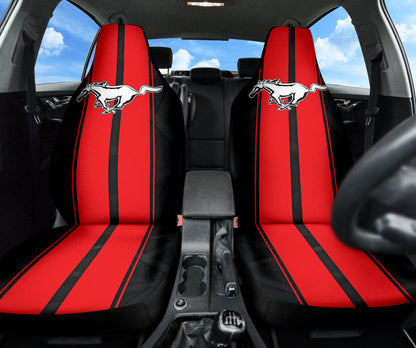 Red Ford Mustang Fastback Muscle Car Seat Covers 210302
