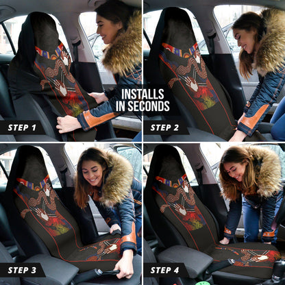 Australian Boomerang And Snake Indigenous Car Seat Covers 212501