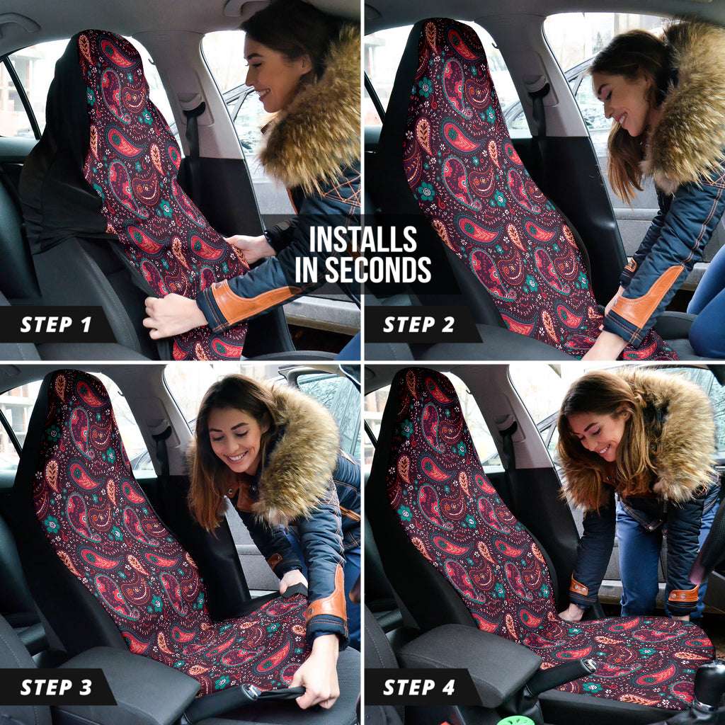 Pink Paisley Pattern Car Seat Covers 212201