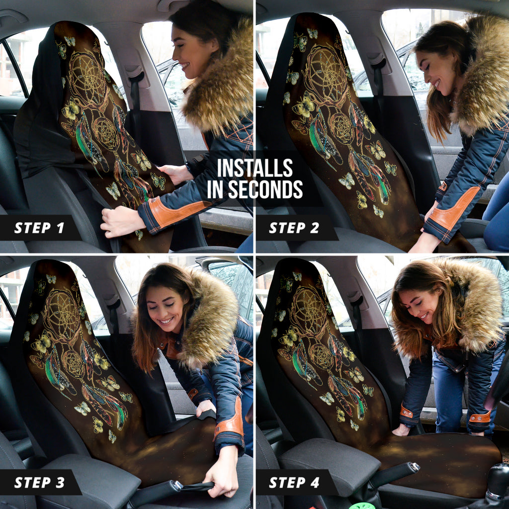 Print Dreamcatcher Butterfly Boho Universal Car Seat Covers 211801