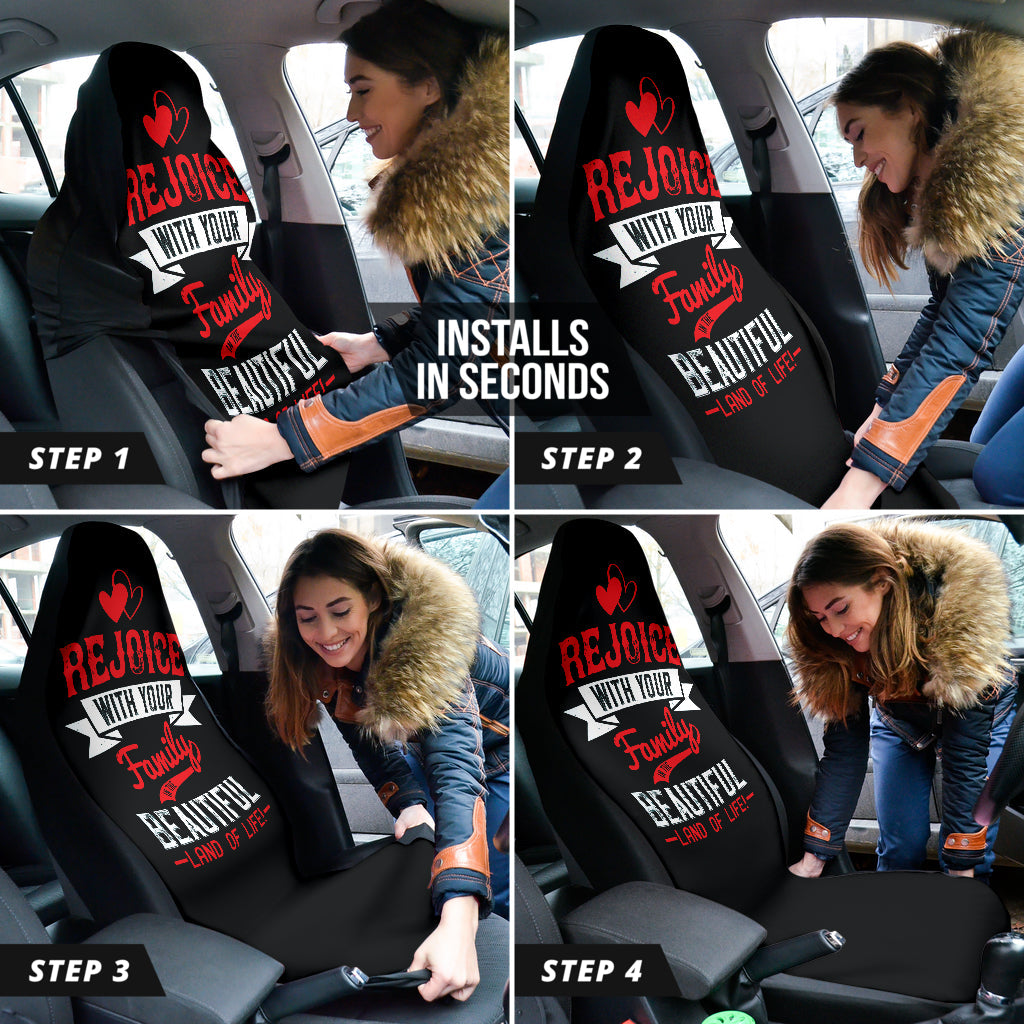 Family Quote Rejoice With Your Family In The Beautiful Land Of Life Car Seat Covers Style 1 210102
