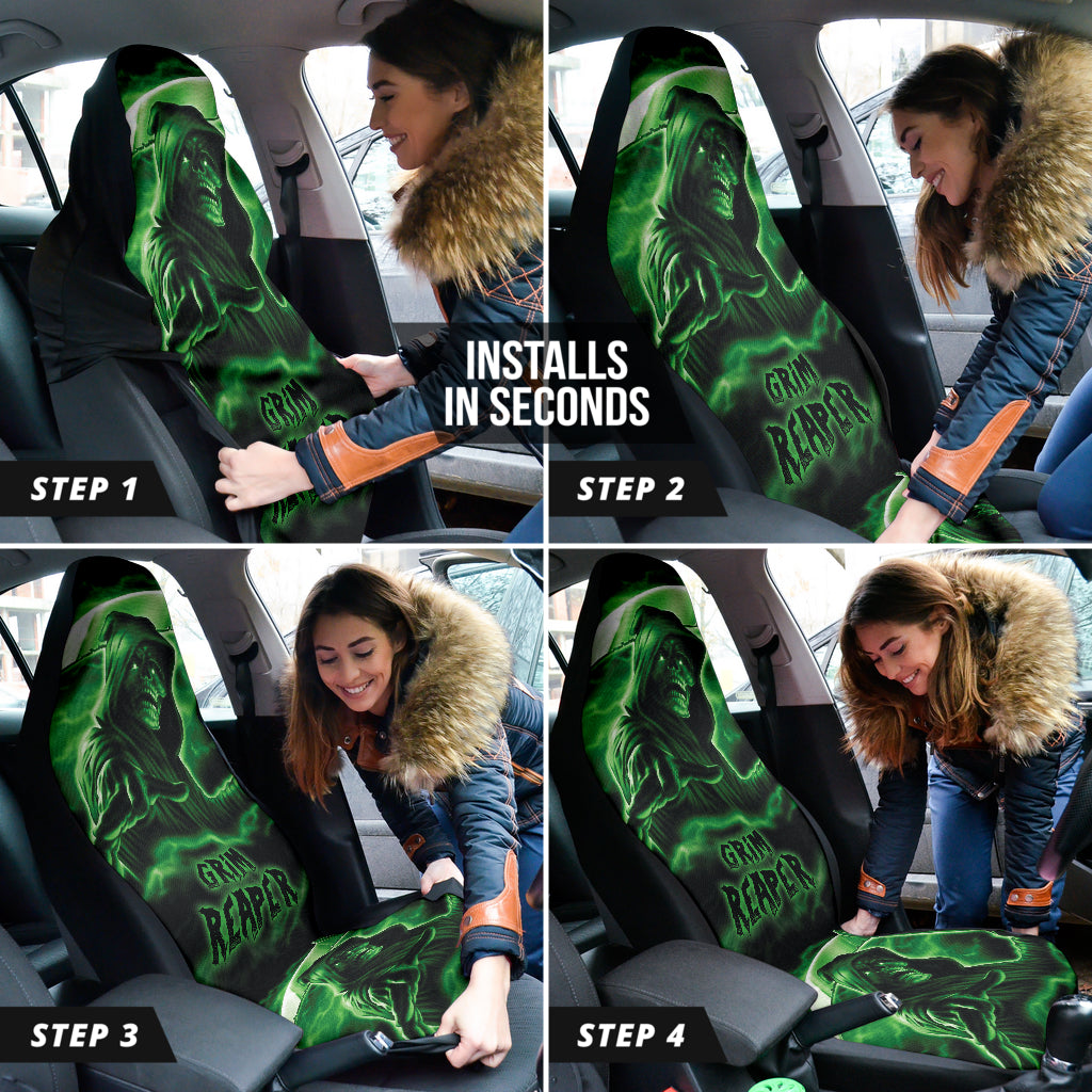 Skull Gothic Horror Grim Reaper Skull Car Seat Covers 211501