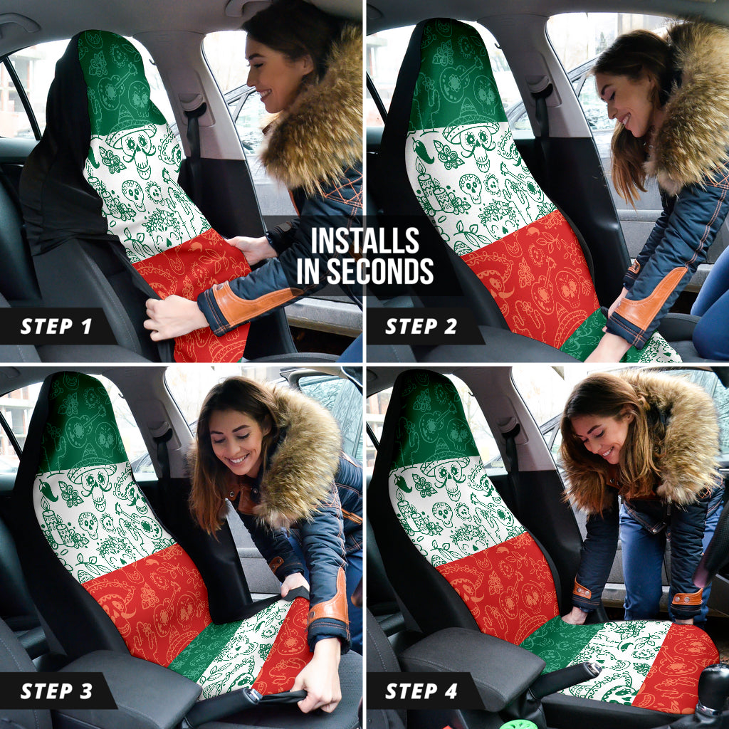 Mexico Skull Pattern Flag Car Seat Covers 210101