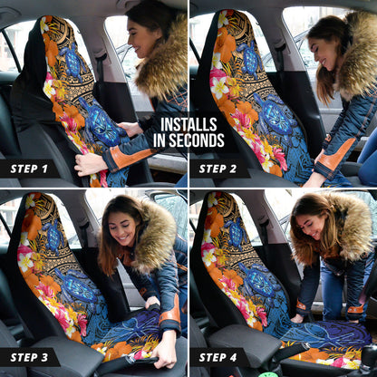 Kanaka Maoli Hawaiian Sea Turtle Tropical Hibiscus And Plumeria Car Seat Covers 211801